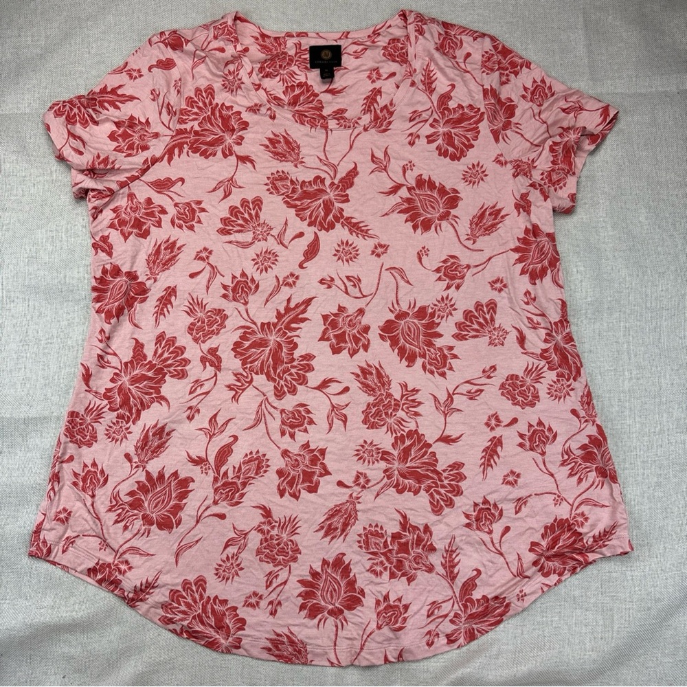 Jm Collection Women’s  Floral Print Short-Sleeve Top Size XL